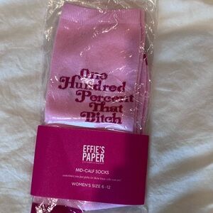 Pink Mid-Calf Socks Effie’s paper 100 that b